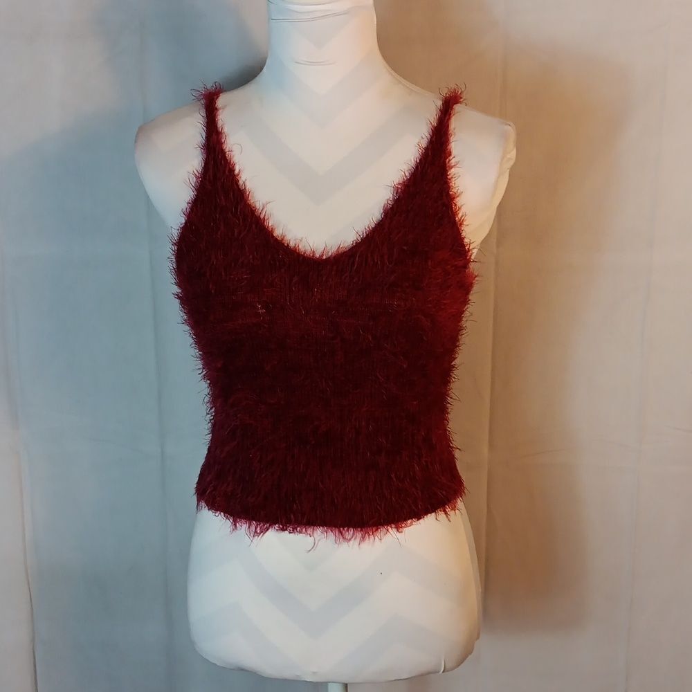 Love Republic Maroon Fuzzy Top